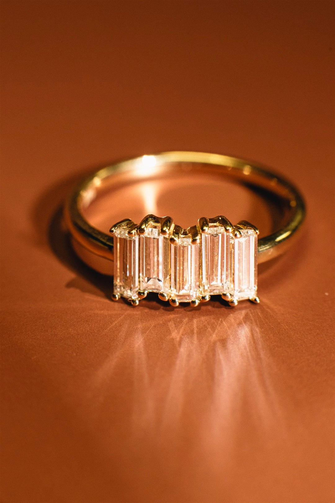 Custom simple diamond gold ring stackable ring