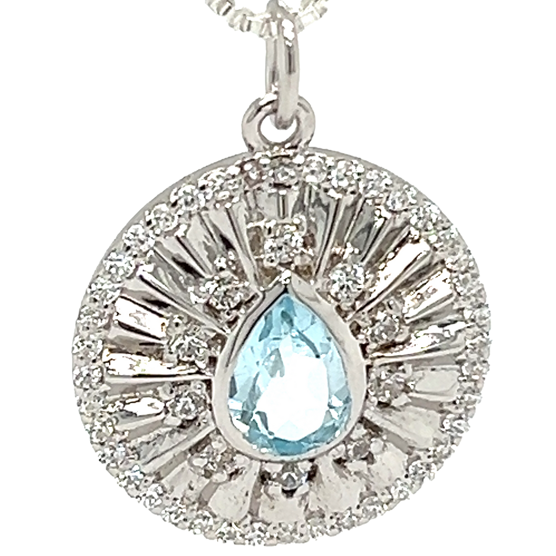 Flow Talisman Pendant | Blue Topaz in Sterling Silver