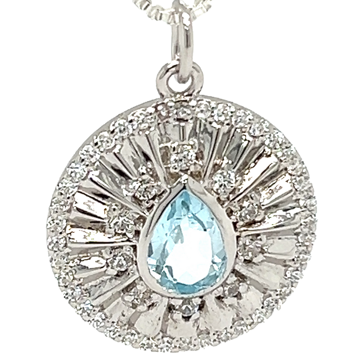 Flow Talisman Pendant | Blue Topaz in Sterling Silver