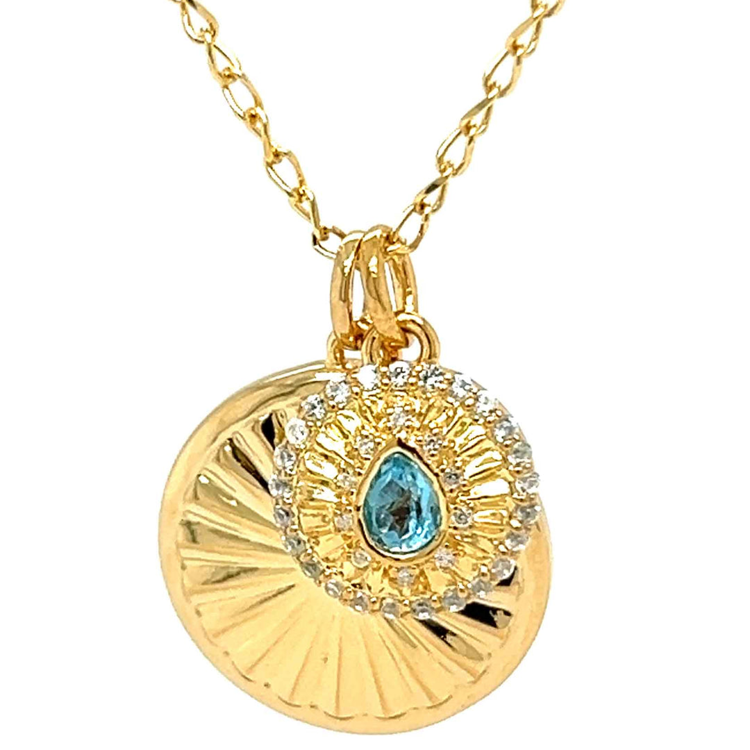 Custom pendant charm stack gemstone and gold necklace