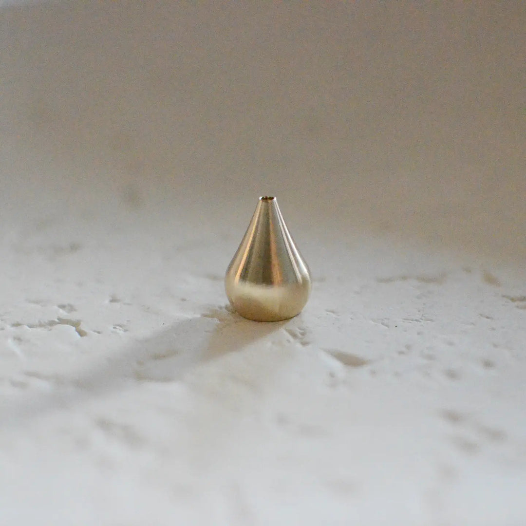 Tall Waterdrop Brass Incense Holder by Cedar and Myrrh
