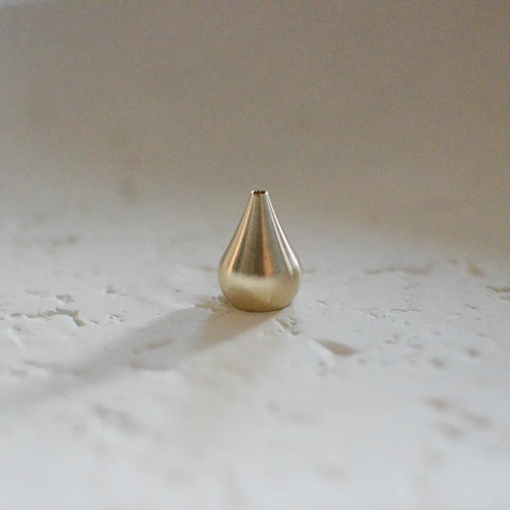 Tall Waterdrop Brass Incense Holder by Cedar and Myrrh