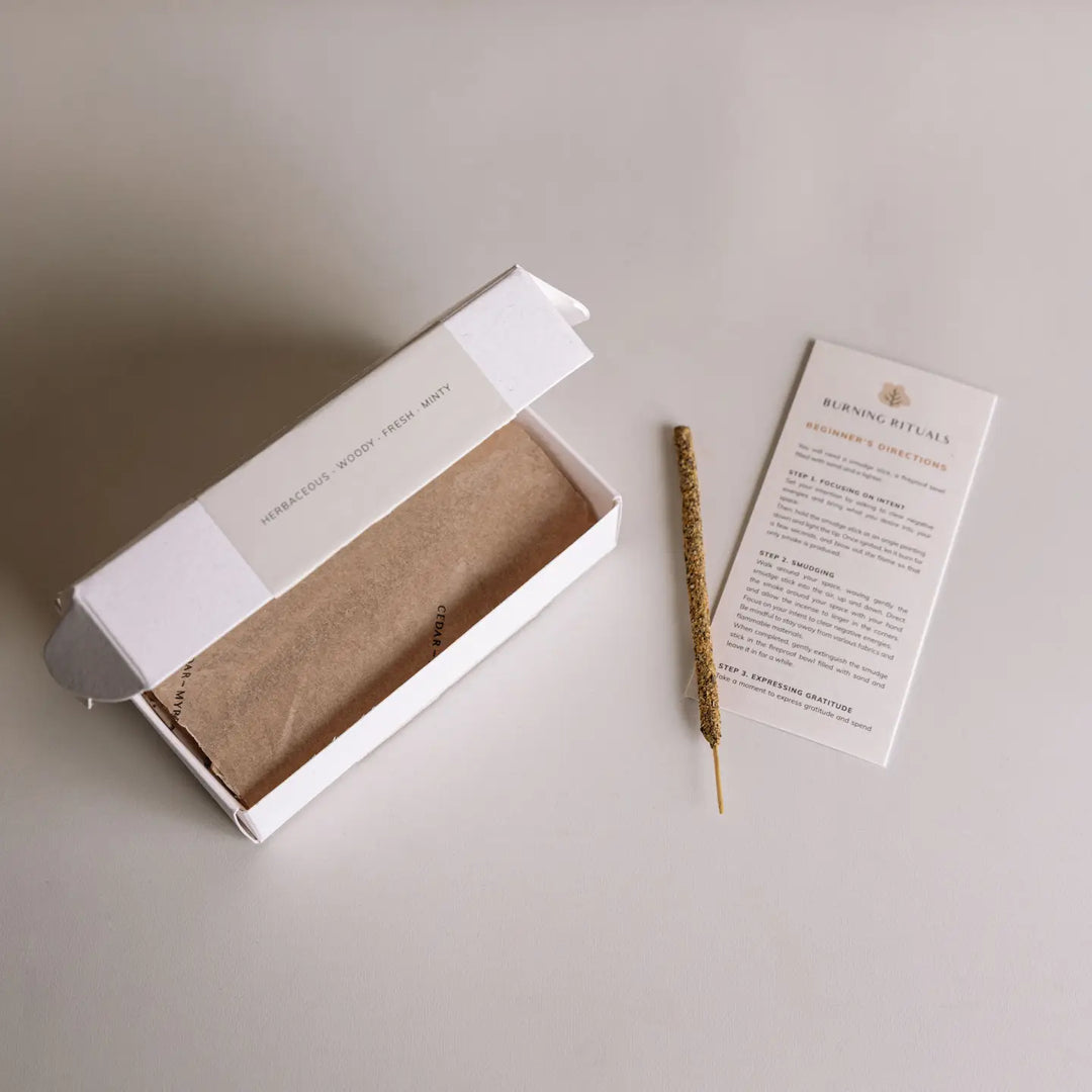 Mini White Sage Hand Rolled Incense 30 Sticks by Cedar and Myrrh