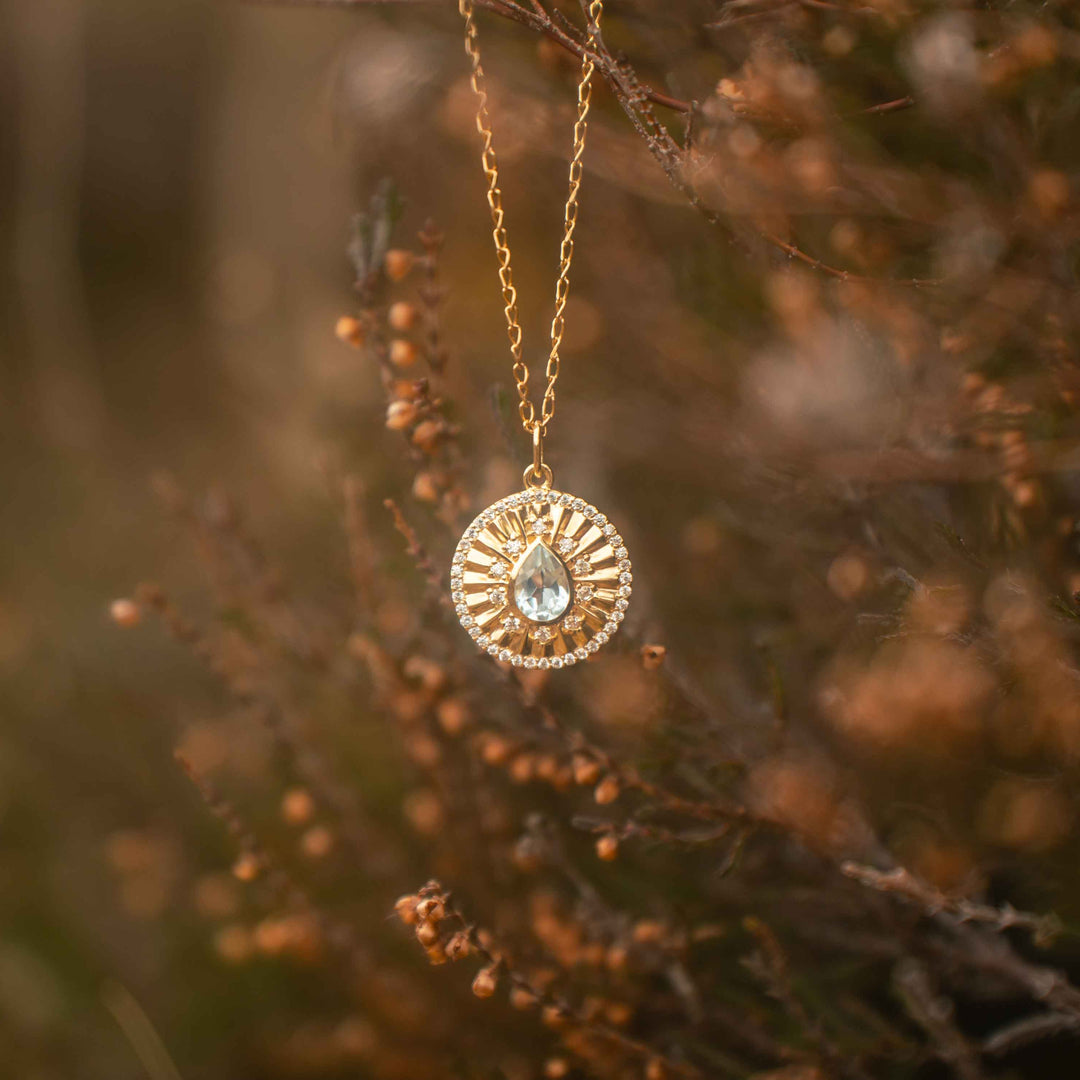 Flow Talisman Pendant | Blue Topaz in 14K Gold Vermeil