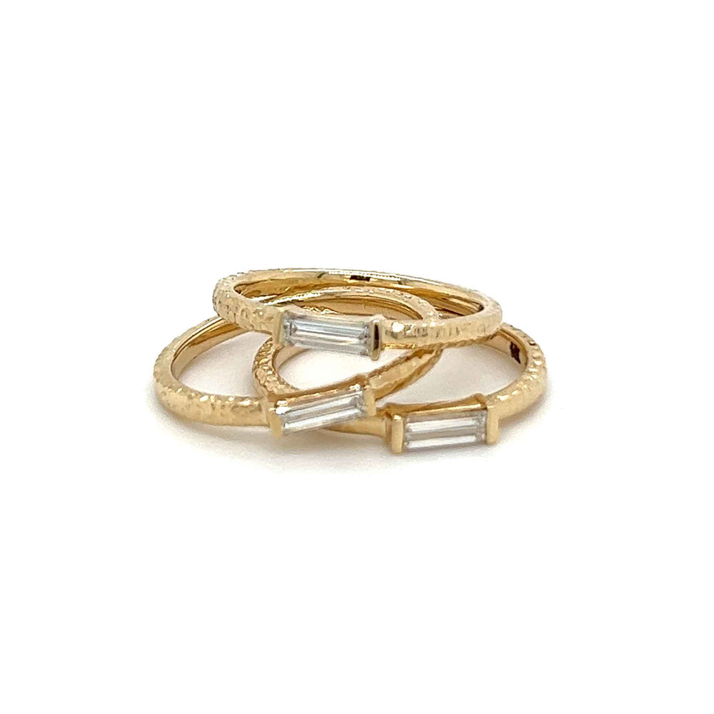 Custom stackable gold diamond rings
