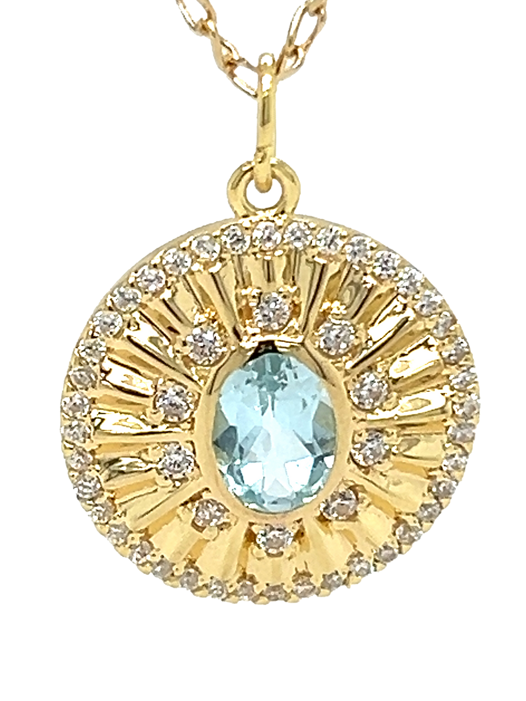 Flow Talisman Pendant | Blue Topaz in 14K Gold Vermeil