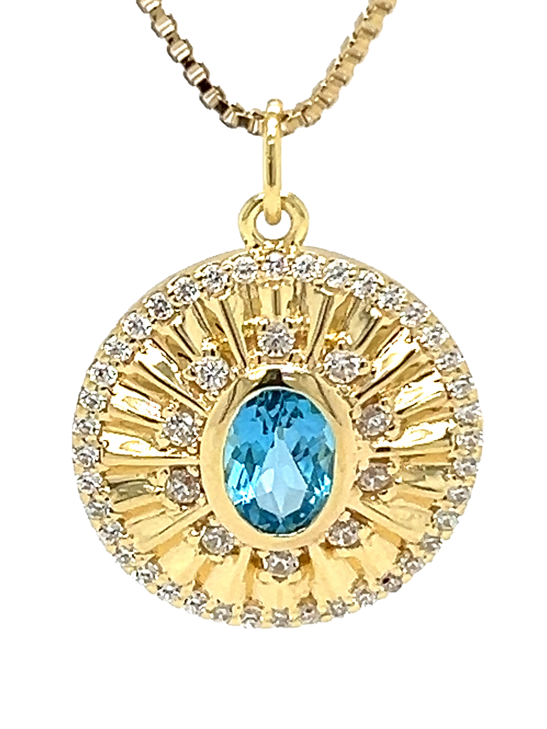 Flow Talisman Pendant | Blue Topaz in 14K Gold Vermeil