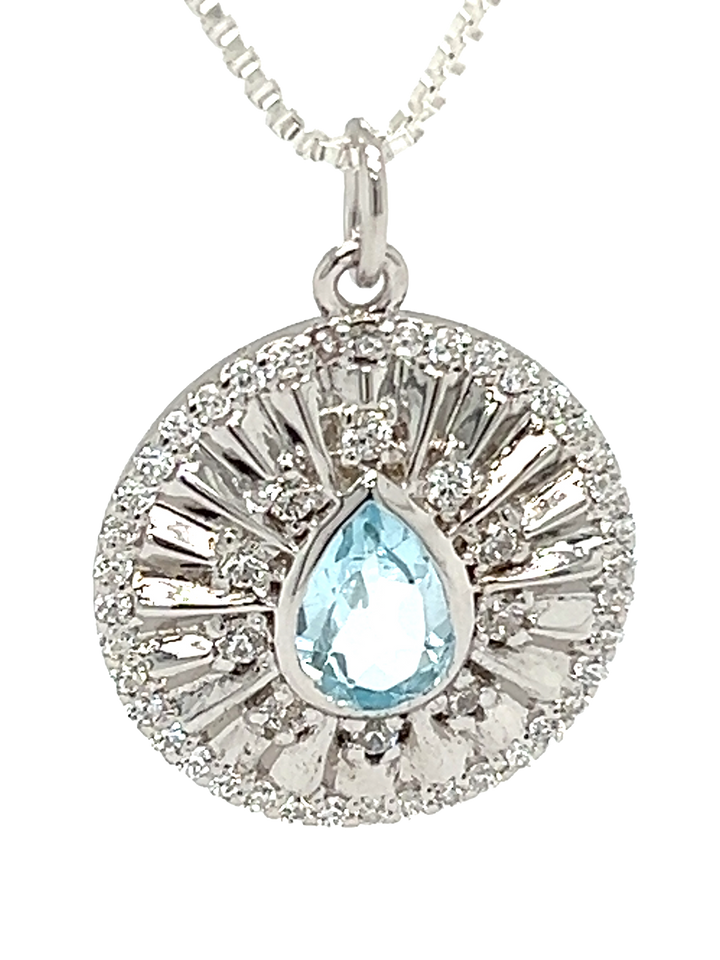 Flow Talisman Pendant | Blue Topaz in Sterling Silver