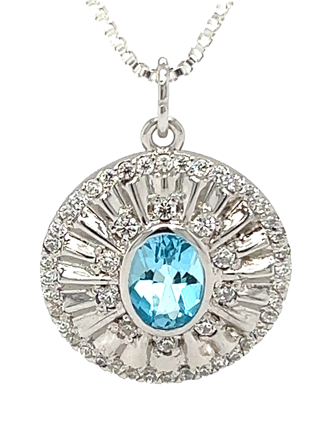 Flow Talisman Pendant | Blue Topaz in Sterling Silver