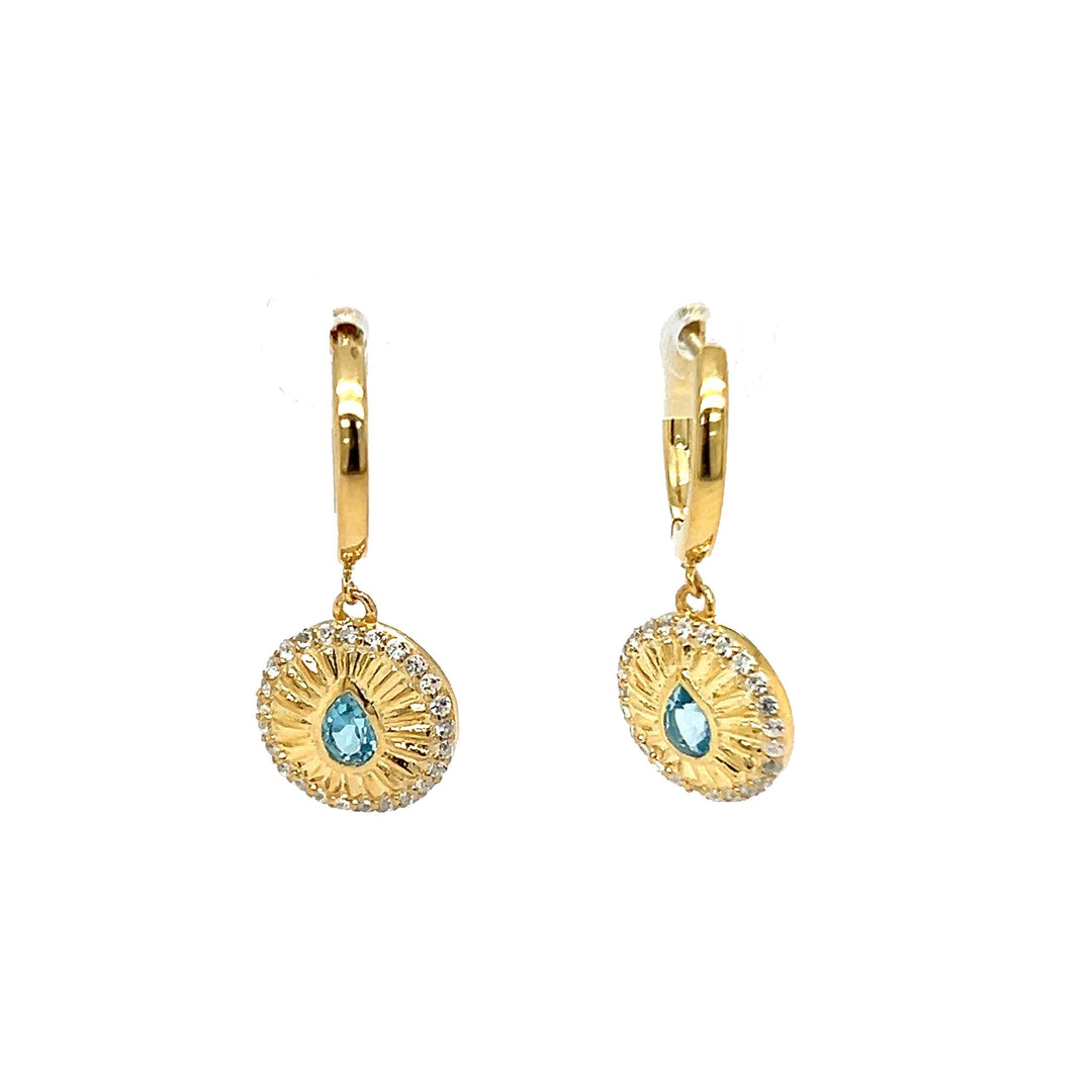 Custom clicker ear stack dangle earrings gold and gemstones