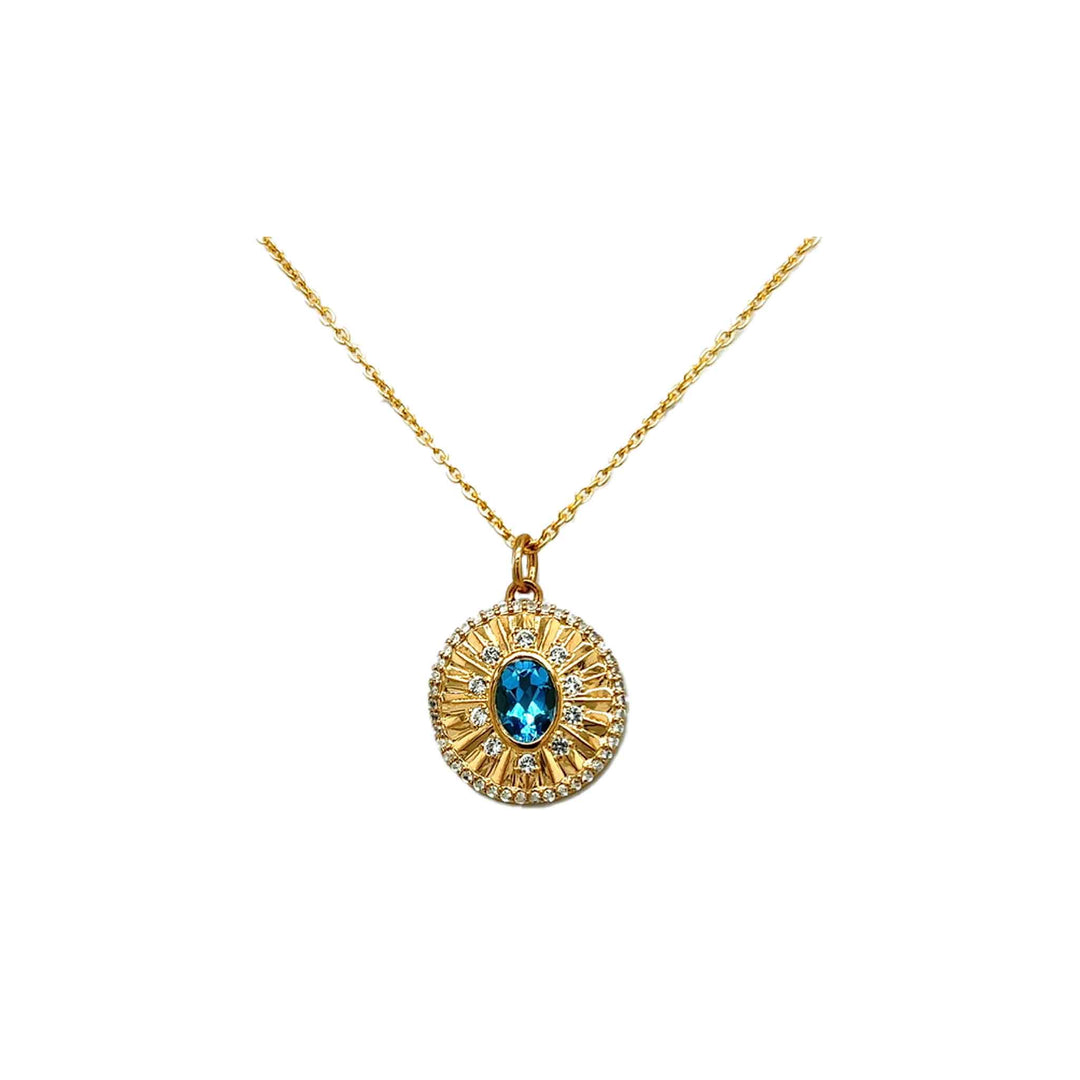 Custom pendant charm gemstone and gold necklace
