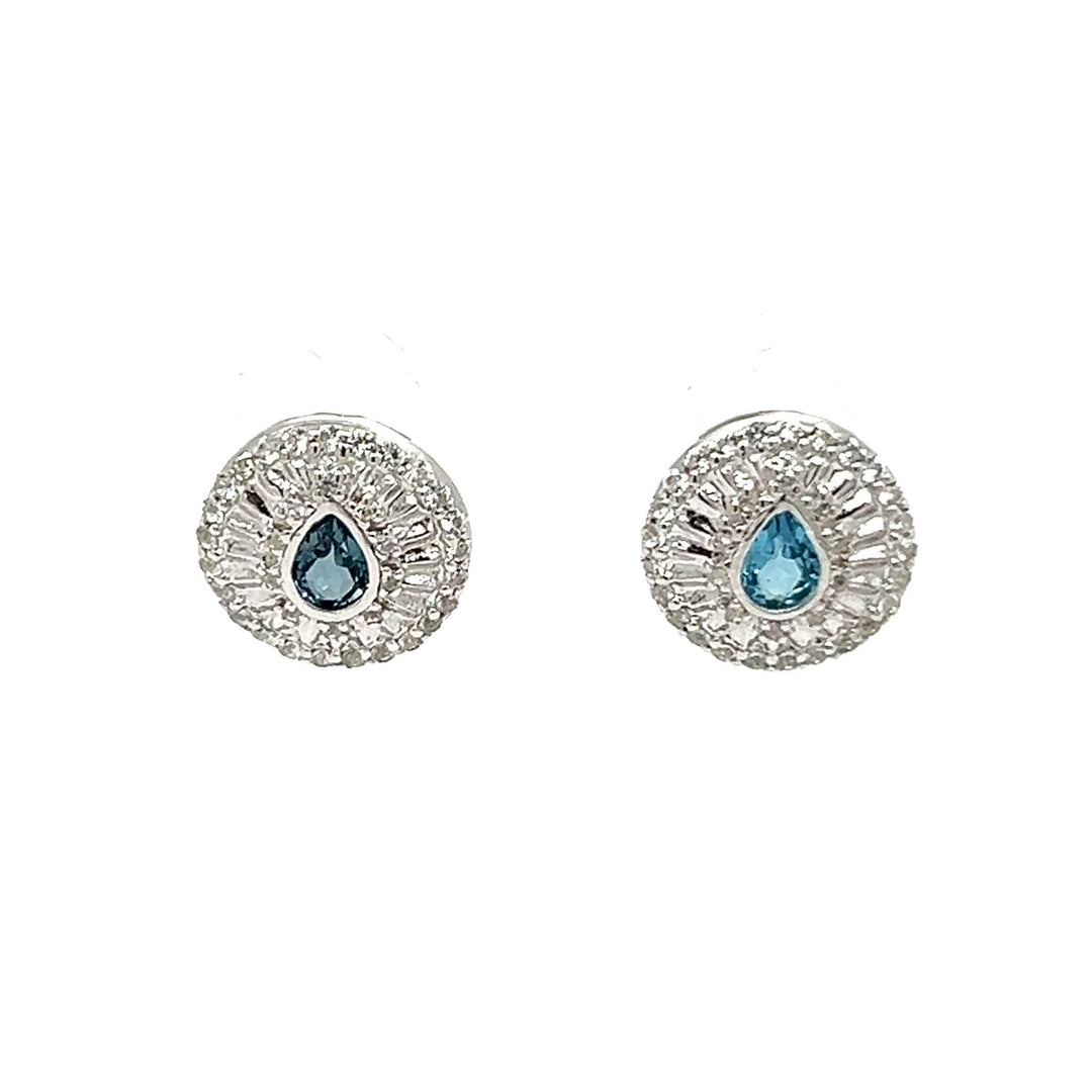 Custom ear stack coin stud earrings silver and gemstones