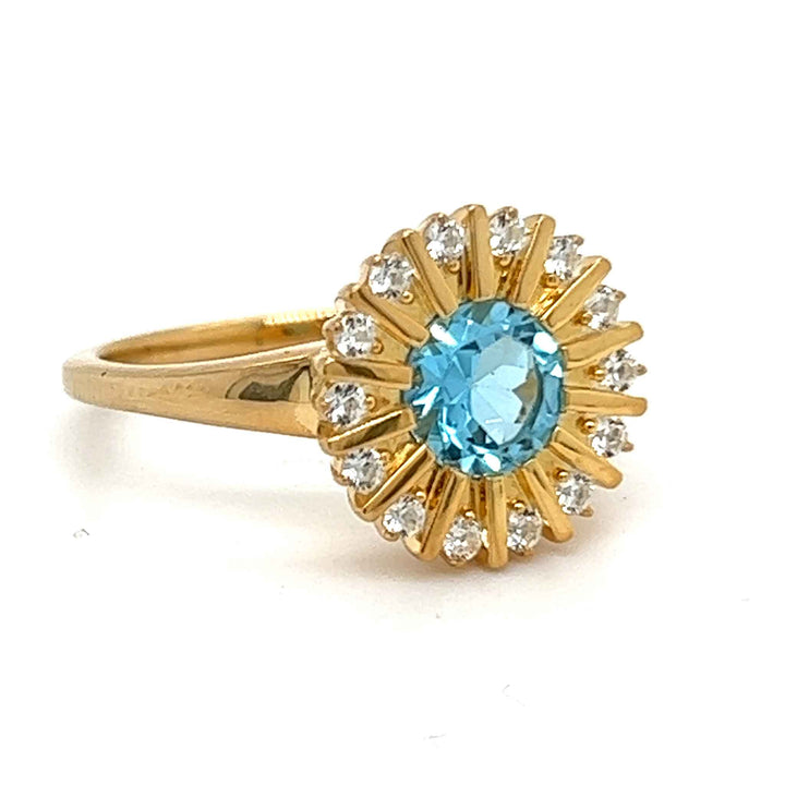 Unique gold ring with natural gemstones custom jewelry