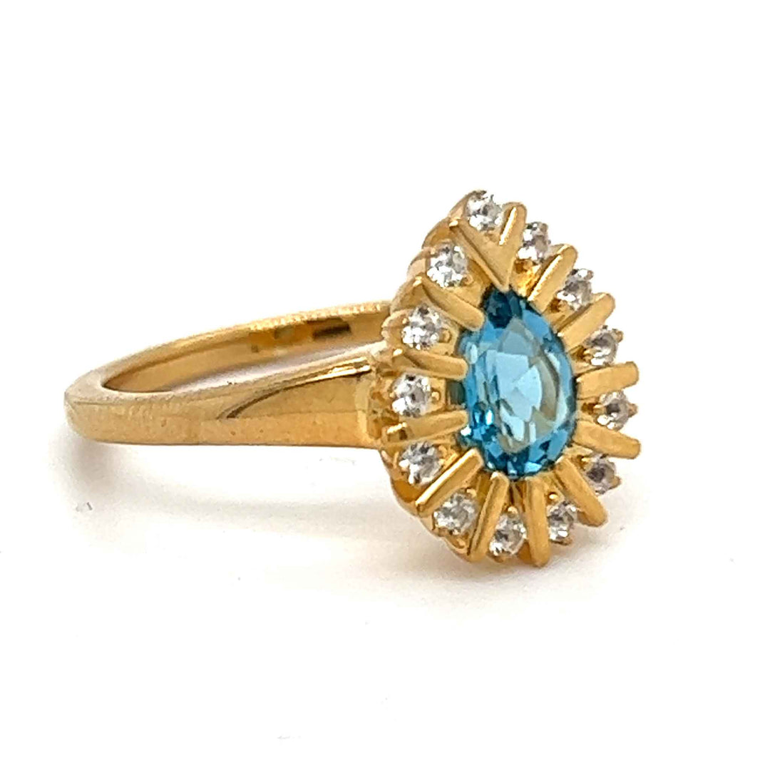 Unique gold ring with natural gemstones custom jewelry
