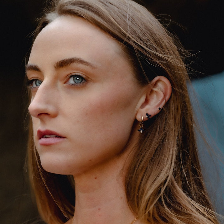 Close-up of a woman's face with a blurred background