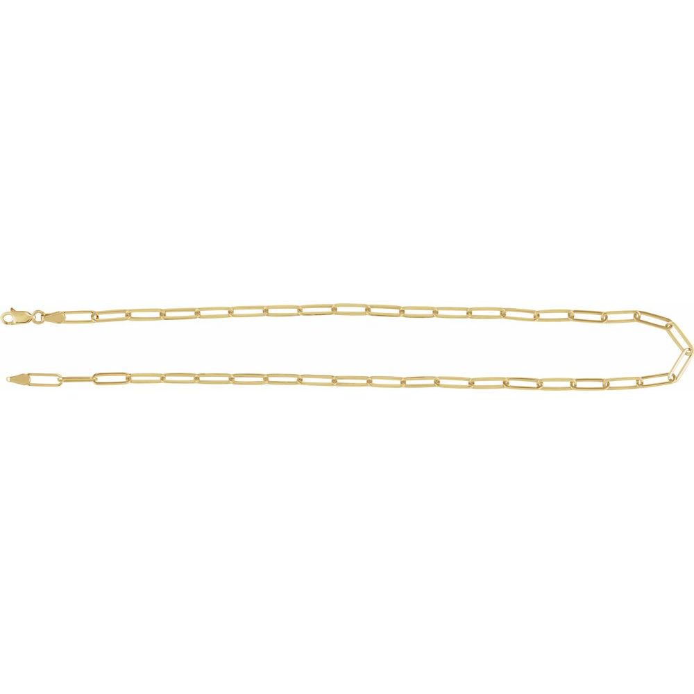 Gold chain necklace on a white background