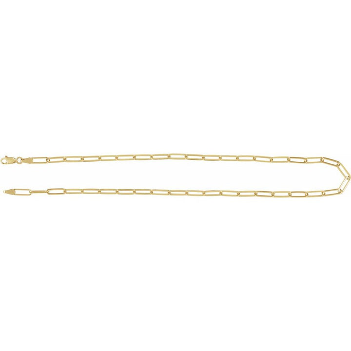 Gold chain necklace on a white background