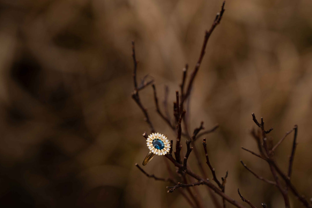 Headwaters Ring | Blue Topaz in 14K Gold Vermeil or Sterling Silver