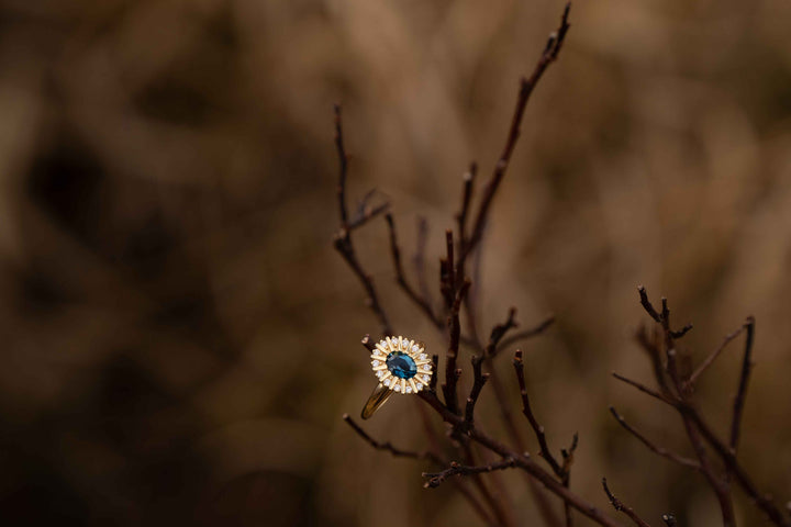 Headwaters Ring | Blue Topaz in 14K Gold Vermeil or Sterling Silver