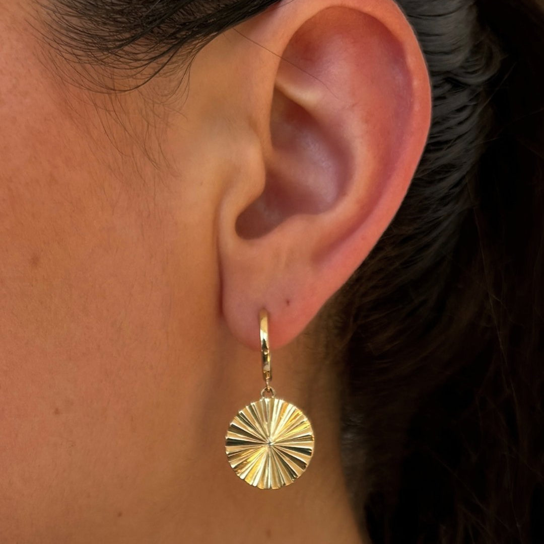 Sol Huggie Earrings | 14K Gold
