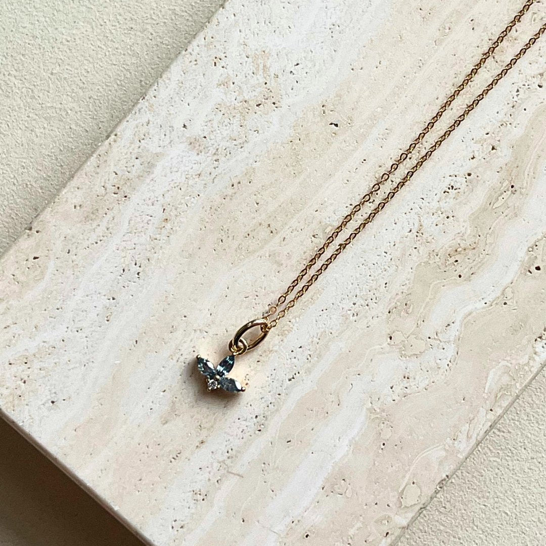 Vesper Pendant | Montana Sapphire in 14K Gold