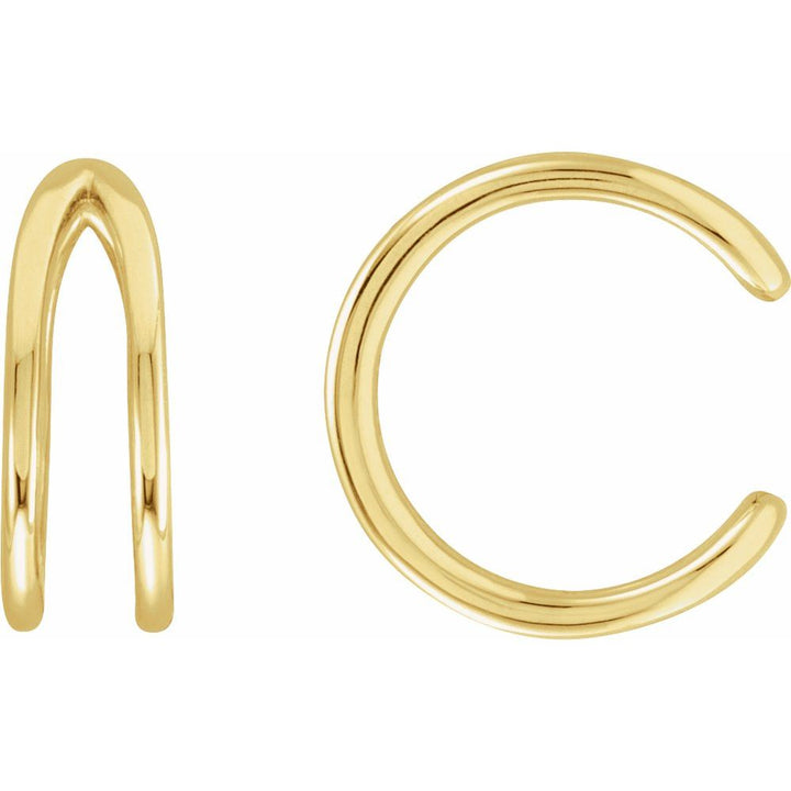 Golden Lines cuff, solid 14K yellow gold, ear cuff — Talismania
