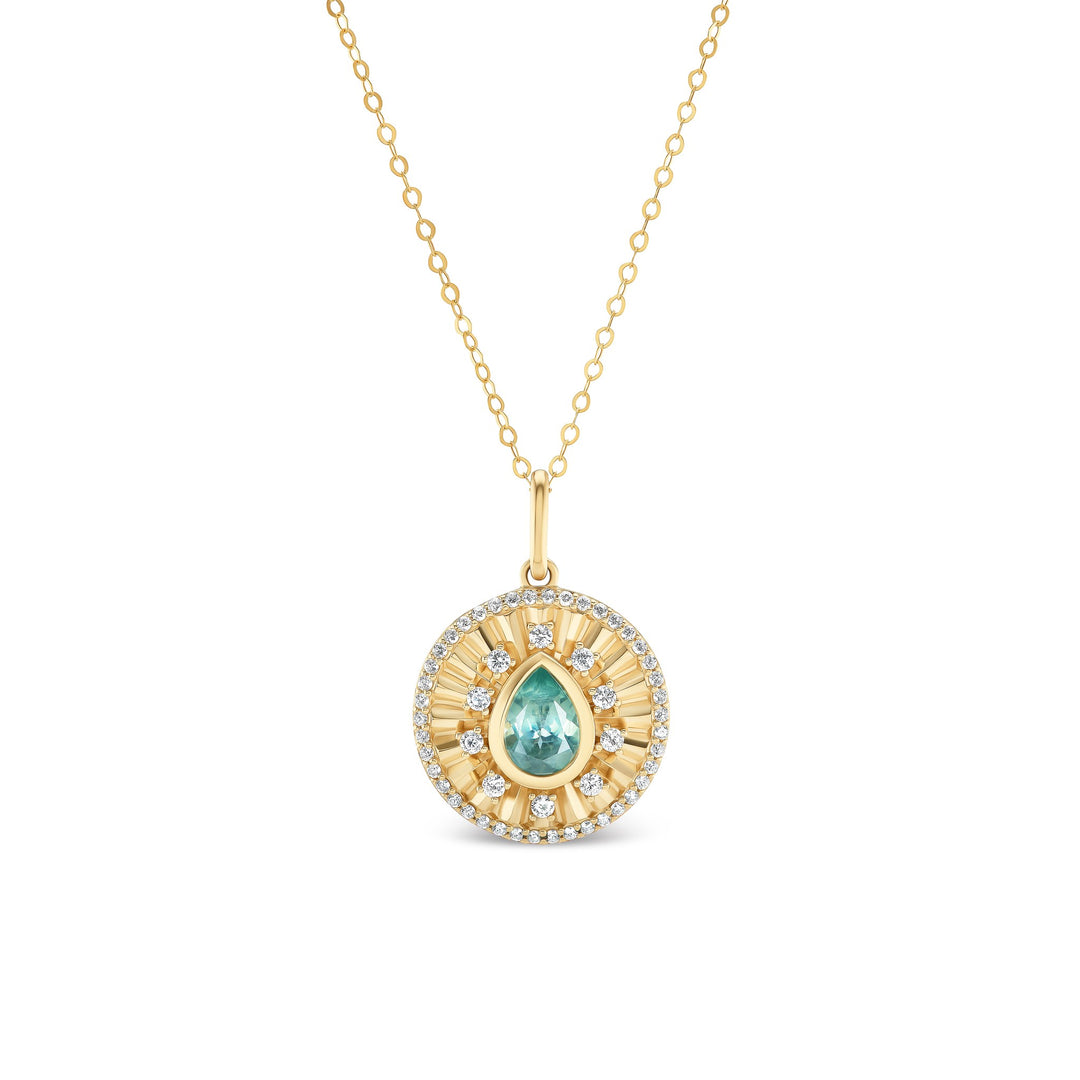 Flow Pendant | Blue Montana Sapphire & Natural Diamonds