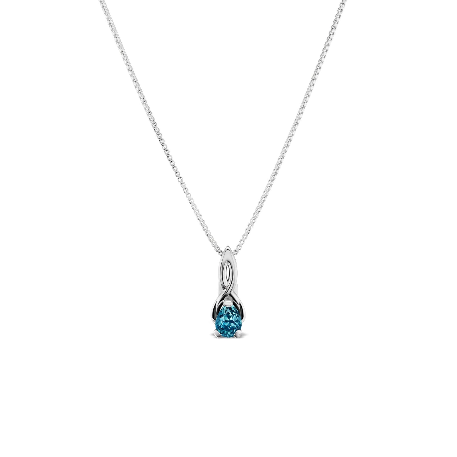 Mira pendant, solid 14K white gold, Montana sapphire, pendant — Talismania