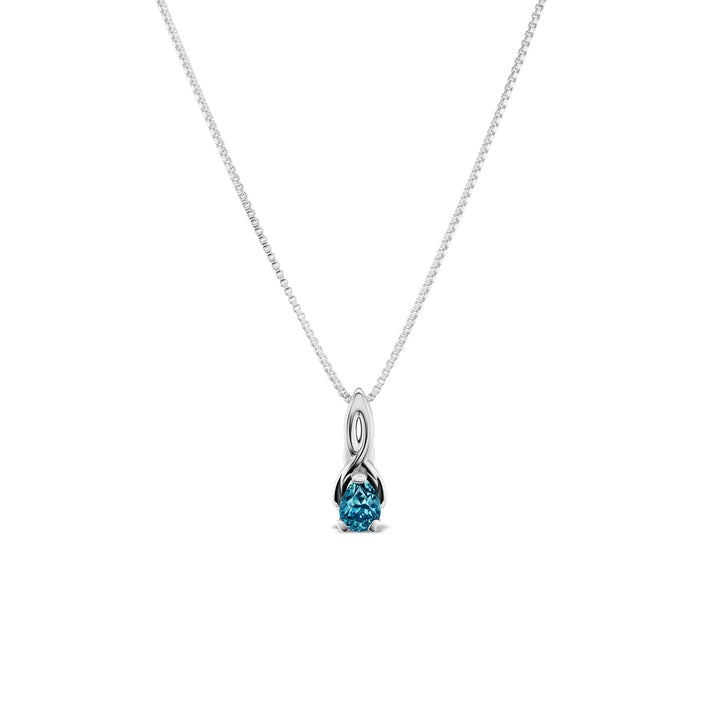 Mira pendant, solid 14K white gold, Montana sapphire, pendant — Talismania