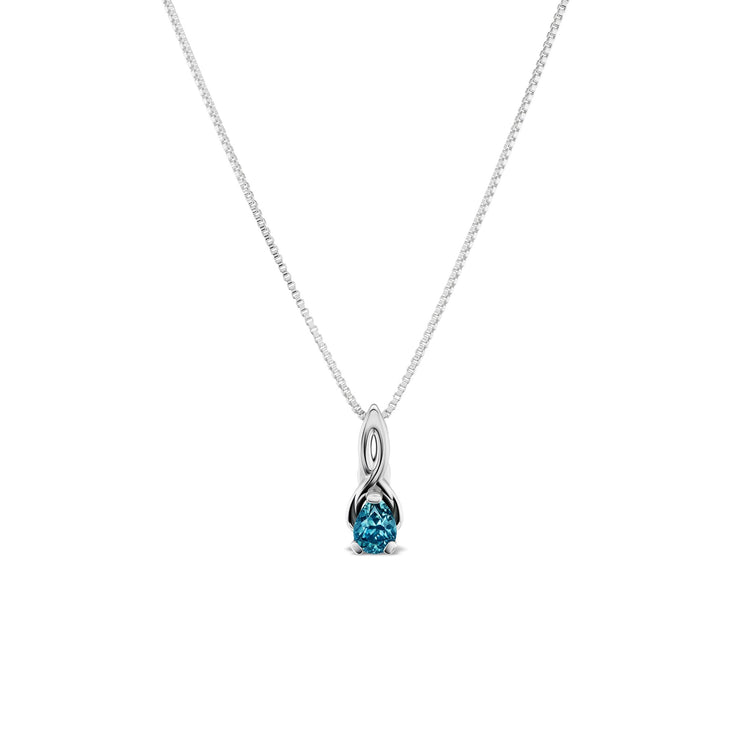 Mira pendant, solid 14K white gold, Montana sapphire, pendant — Talismania