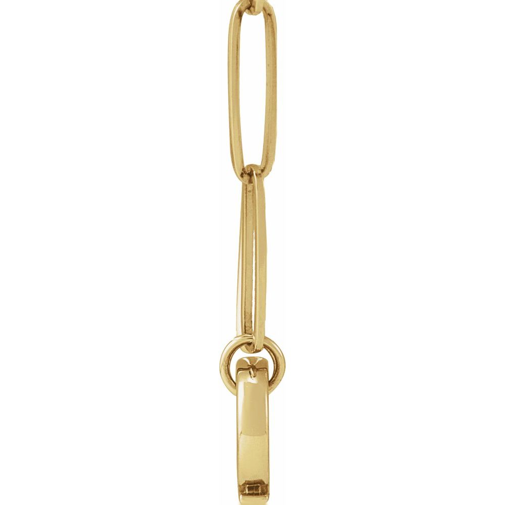 14K gold paperclip charm chain, solid 14K yellow gold, clasp detail, necklace — Talismania