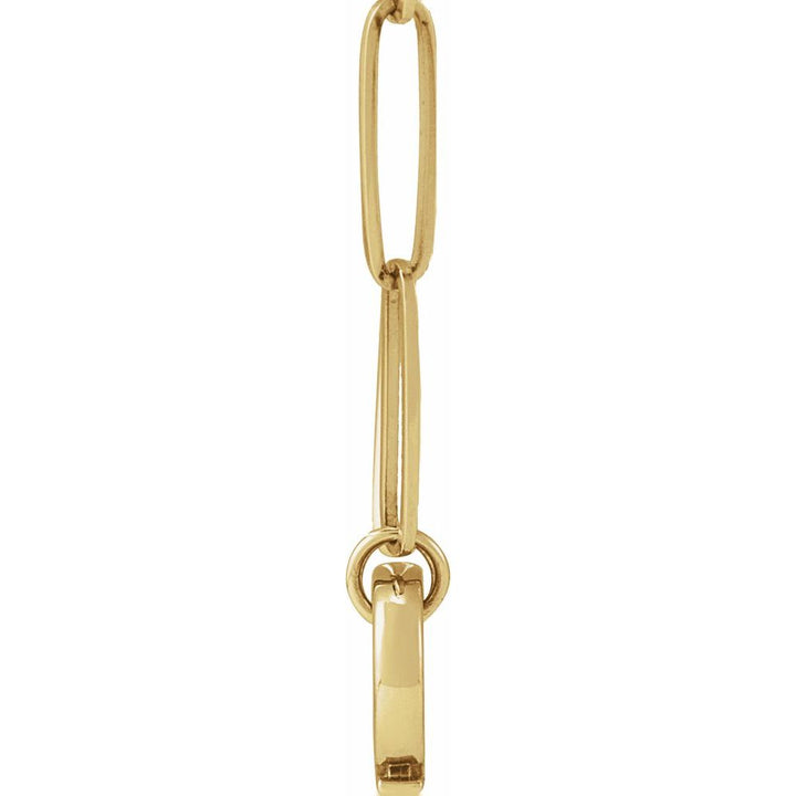 14K gold paperclip charm chain, solid 14K yellow gold, clasp detail, necklace — Talismania