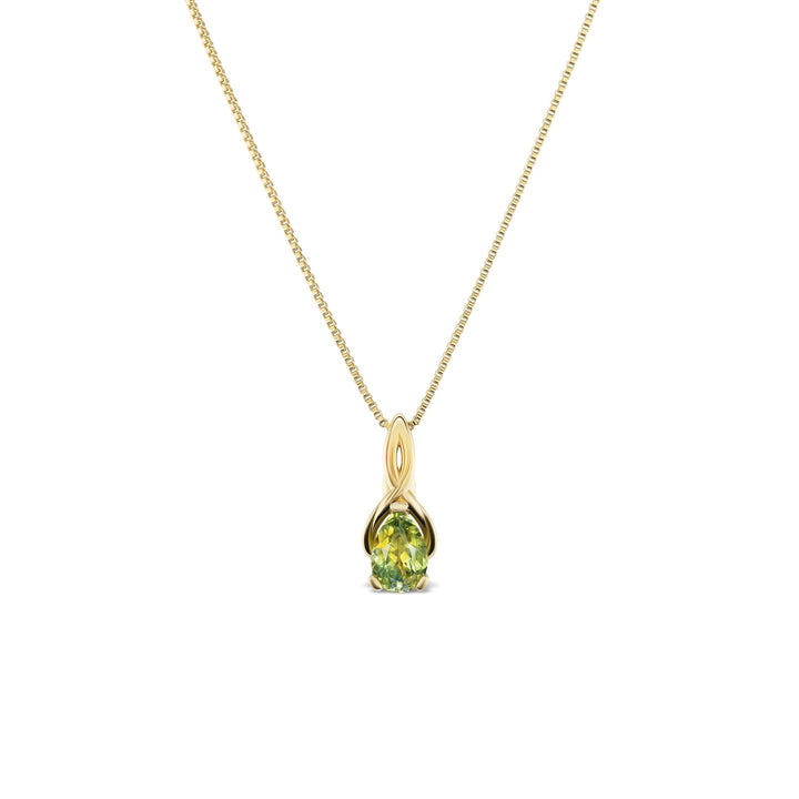 Vela pendant, solid 14K yellow gold, Montana sapphire, pendant — Talismania
