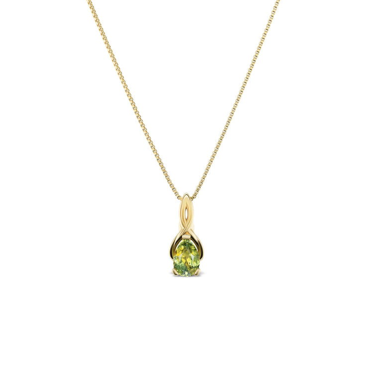 Vela pendant, solid 14K yellow gold, Montana sapphire, pendant — Talismania