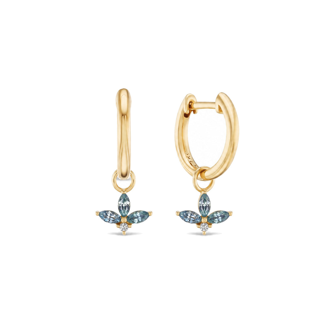 Vesper Huggie Set | Montana Sapphire in 14K Gold